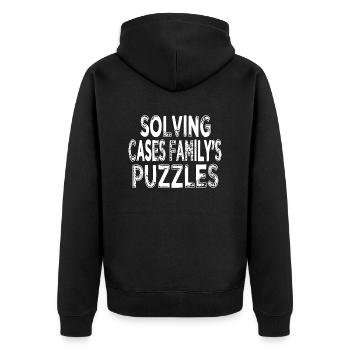 forensic investigation gift idea gift - Unisex Premium Bio Zip Hoodie - Schwarz - Hinten - Nico (187cm)