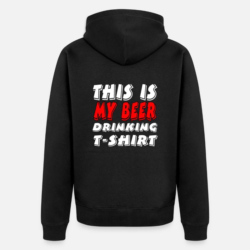Bier - Unisex Premium Bio Zip Hoodie - Schwarz