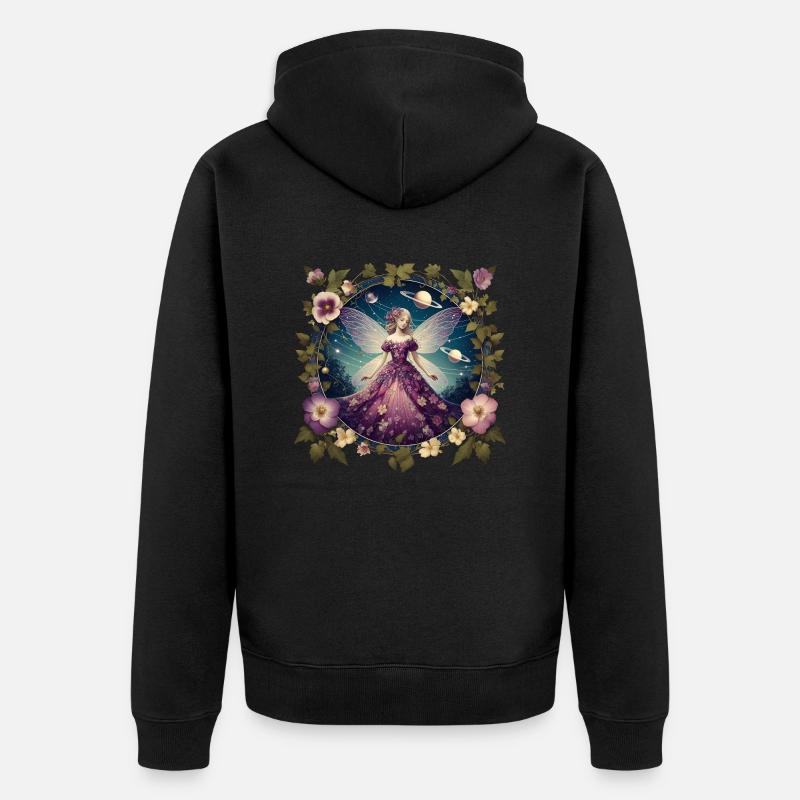 Fée des fleurs - Veste à capuche bio Premium Unisexe - noir