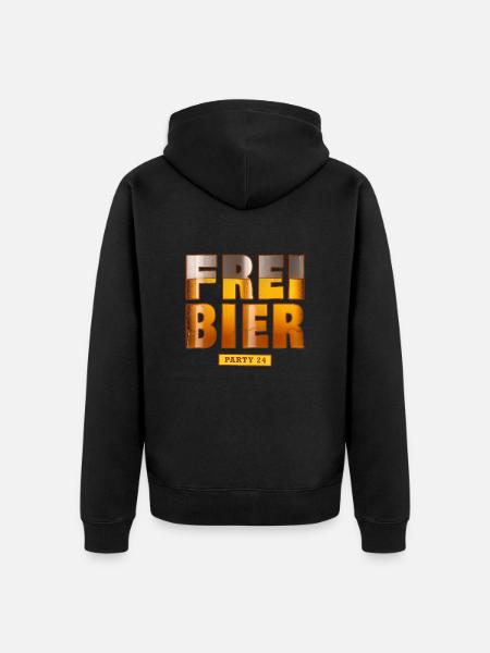 Freibier Party 24 - Unisex Premium Bio Zip Hoodie - Schwarz