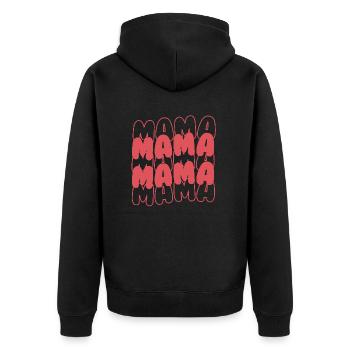 Mama Mama - Unisex Premium Bio Zip Hoodie - Schwarz - Hinten - Nico (187cm)