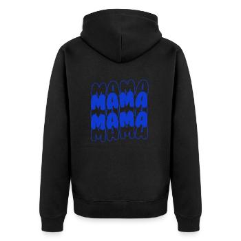 Mama Mama - Unisex Premium Bio Zip Hoodie - Schwarz - Hinten - Nico (187cm)
