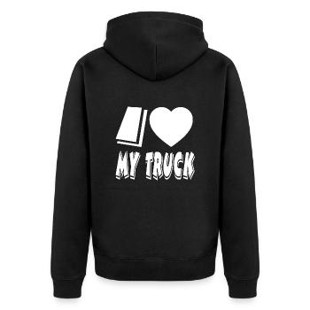 Camion - Veste à capuche bio Premium Unisexe - noir - Dos - Nico (187cm)