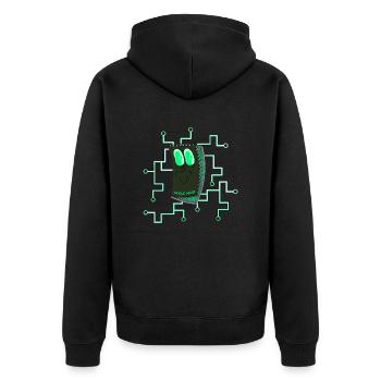 SMILE MOD - Unisex Premium Organic Zip Hoodie - black - Back - Nico (187cm)