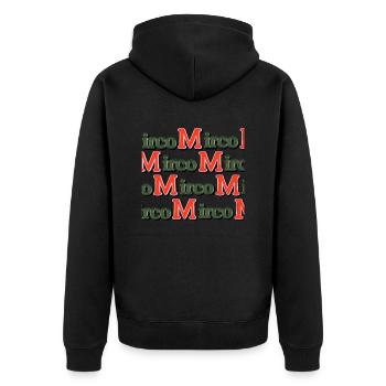 mirco2 - Unisex Premium Bio Zip Hoodie - Schwarz - Hinten - Nico (187cm)