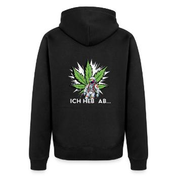 wie ein Astronaut - Unisex Premium Bio Zip Hoodie - Schwarz - Hinten - Nico (187cm)