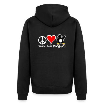 Love Peace Penguins Funny Dab Cool Penguin Dabbing - Unisex Premium Organic Zip Hoodie - black - Back - Nico (187cm)