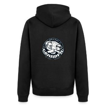 Grandpa's Honor - Unisex Premium Organic Zip Hoodie - black - Back - Nico (187cm)