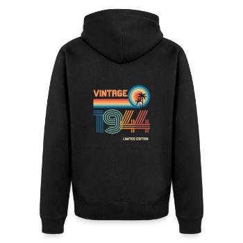 Vintage 1944 limited edition - Veste à capuche bio Premium Unisexe - noir - Dos - Nico (187cm)