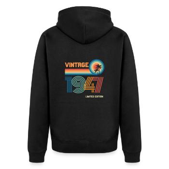 Vintage 1947 limited edition - Veste à capuche bio Premium Unisexe - noir - Dos - Nico (187cm)