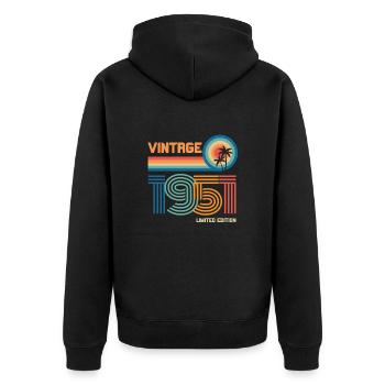 Vintage 1951 limited edition - Veste à capuche bio Premium Unisexe - noir - Dos - Nico (187cm)