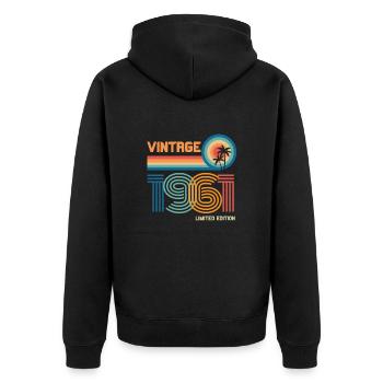 Vintage 1961 limited edition - Veste à capuche bio Premium Unisexe - noir - Dos - Nico (187cm)