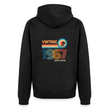 Vintage 1967 limited edition - Veste à capuche bio Premium Unisexe - noir - Dos - Nico (187cm)