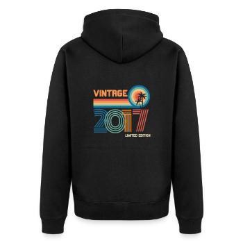 Vintage 2017 limited edition - Veste à capuche bio Premium Unisexe - noir - Dos - Nico (187cm)