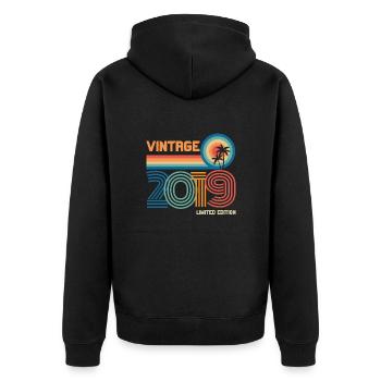 Vintage 2019 limited edition - Veste à capuche bio Premium Unisexe - noir - Dos - Nico (187cm)