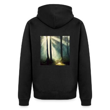 De chaque obscurité surgit un soleil radieux - Veste à capuche bio Premium Unisexe - noir - Dos - Nico (187cm)