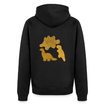 Dinonuggets united - Unisex Premium Bio Zip Hoodie - Schwarz - Hinten - Nico (187cm)