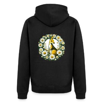 Australisches Känguru - Unisex Premium Bio Zip Hoodie - Schwarz - Hinten - Nico (187cm)