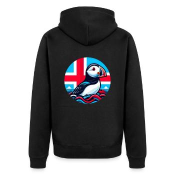 Iceland Island 1 - Unisex Premium Bio Zip Hoodie - Schwarz - Hinten - Nico (187cm)