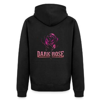 Blumen Frauen Frauenpower Design Kunst Weiblicher Stil - Unisex Premium Bio Zip Hoodie - Schwarz - Hinten - Nico (187cm)