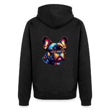 Bouledogue français - Veste à capuche bio Premium Unisexe - noir - Dos - Nico (187cm)