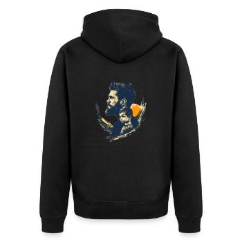 Père et fils en face - Veste à capuche bio Premium Unisexe - noir - Dos - Nico (187cm)