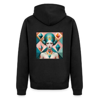 Celestia, Peinture numérique - Veste à capuche bio Premium Unisexe - noir - Dos - Nico (187cm)