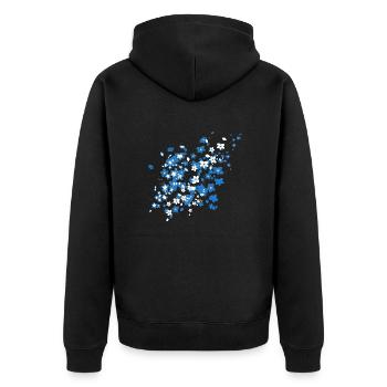 Blue Sakura - Unisex Premium Organic Zip Hoodie - black - Back - Nico (187cm)