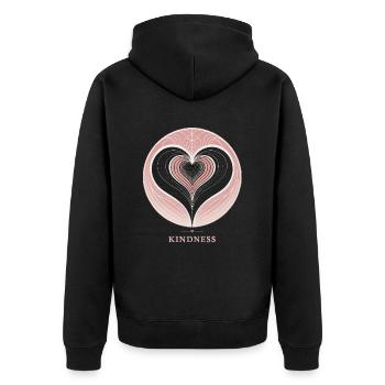 Spiral of Kindness - Unisex Premium Organic Zip Hoodie - black - Back - Nico (187cm)
