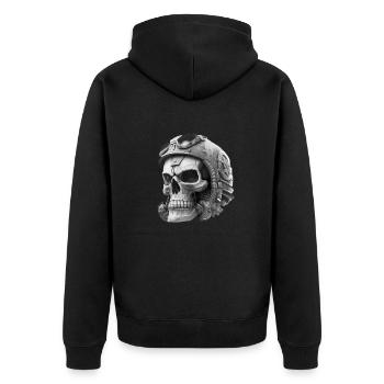 Crâne avec casque - Veste à capuche bio Premium Unisexe - noir - Dos - Nico (187cm)