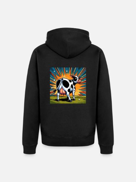 Cow from behind - Unisex Premium Organic Zip Hoodie - black