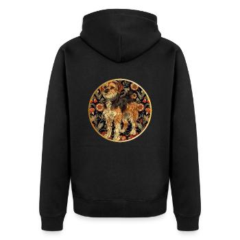 Hund I - Unisex Premium Bio Zip Hoodie - Schwarz - Hinten - Nico (187cm)