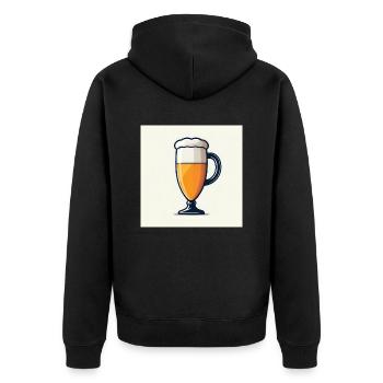 91157852 - Unisex Premium Bio Zip Hoodie - Schwarz - Hinten - Nico (187cm)