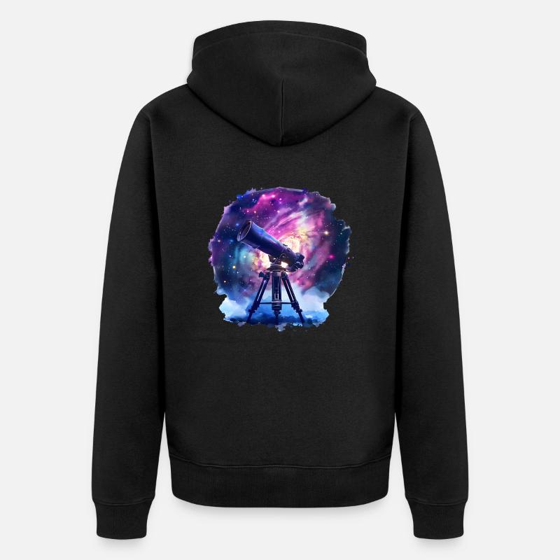 Découvrez les merveilles du cosmos - Veste à capuche bio Premium Unisexe - noir