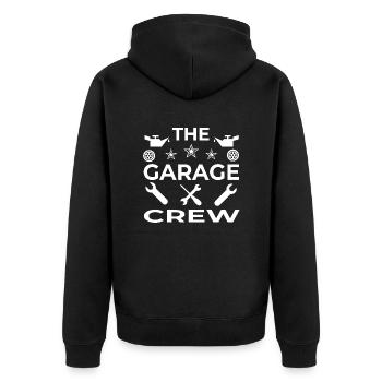 Garage - Unisex Premium Bio Zip Hoodie - Schwarz - Hinten - Nico (187cm)