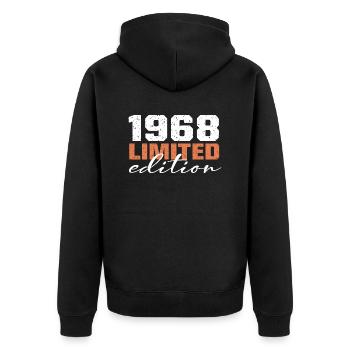 Né en 1968 | Vintage 1968 Anniversaire Rétro - Veste à capuche bio Premium Unisexe - noir - Dos - Nico (187cm)