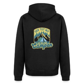 Il ne fait rien, il veut juste camper, camper des vacances - Veste à capuche bio Premium Unisexe - noir - Dos - Nico (187cm)