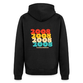 2008: Limited Edition - 16th Anniversary - Unisex Premium Organic Zip Hoodie - black - Back - Nico (187cm)