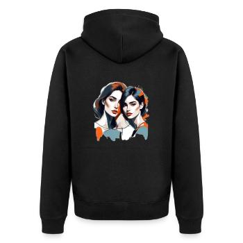 MADFOXX - Beautiful Girls - Unisex Premium Bio Zip Hoodie - Schwarz - Hinten - Nico (187cm)