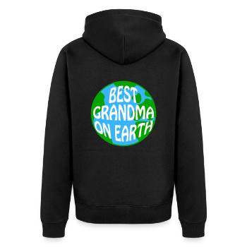Meilleure grand-mère sur terre dans le monde Erde Welt - Veste à capuche bio Premium Unisexe - noir - Dos - Nico (187cm)