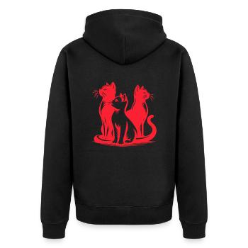 Chat, Chat, Chats, Animaux De Compagnie, Animal De Compagnie, Mignon, Animal, Animal De Compagnie - Veste à capuche bio Premium Unisexe - noir - Dos - Nico (187cm)