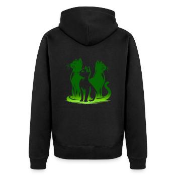 Chat, Chat, Chats, Animaux De Compagnie, Animal De Compagnie, Mignon, Animal, Animal De Compagnie - Veste à capuche bio Premium Unisexe - noir - Dos - Nico (187cm)