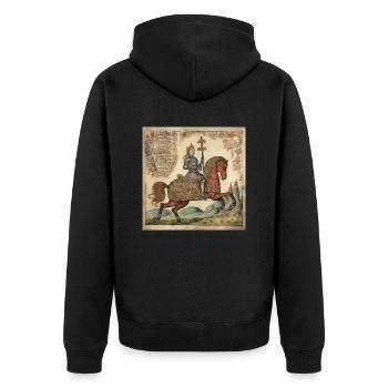 Chevalier à cheval, Moyen Âge - Veste à capuche bio Premium Unisexe - noir - Dos - Nico (187cm)