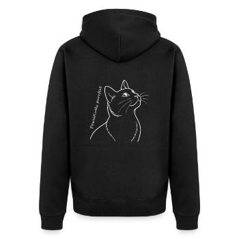 Katze absolut perfekt - Unisex Premium Bio Zip Hoodie - Schwarz - Hinten - Nico (187cm)