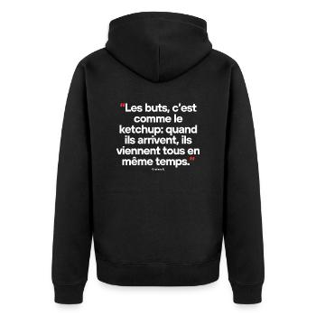 Citation célèbre footballeur - Veste à capuche bio Premium Unisexe - noir - Dos - Nico (187cm)