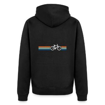 Vélo vintage rétro - Veste à capuche bio Premium Unisexe - noir - Dos - Nico (187cm)