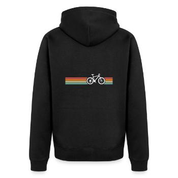 Retro Vintage Bike - Unisex Premium Organic Zip Hoodie - black - Back - Nico (187cm)