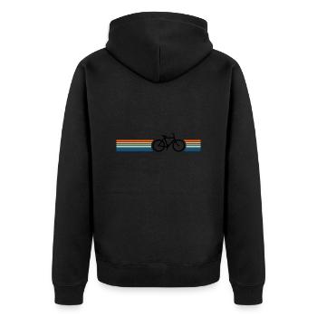 Retro Vintage Bike - Unisex Premium Organic Zip Hoodie - black - Back - Nico (187cm)