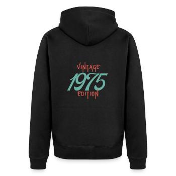 Vintage 1975 edition - Veste à capuche bio Premium Unisexe - noir - Dos - Nico (187cm)