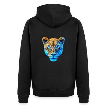 Tigre polygonal - Veste à capuche bio Premium Unisexe - noir - Dos - Nico (187cm)